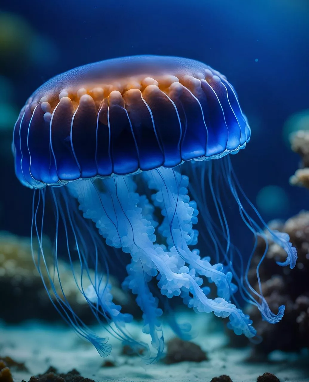 ai generated, jellyfish, underwater